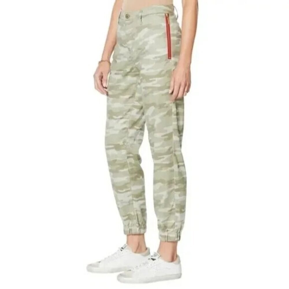 Skinnygirl Mid-Rise Cheryl Jogger Pants Camo Stretch Zippers Ankle NWT Sz 25/0